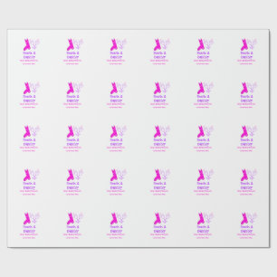 Stiefel & Sektflasche Brautparty pink Geschenkpapier