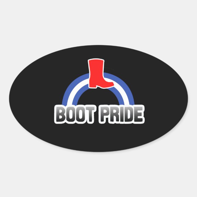 Stiefel-Stolz Ovaler Aufkleber (Vorderseite)