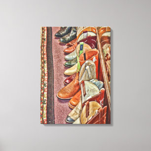 Stiefel überzogene Canvas Leinwanddruck