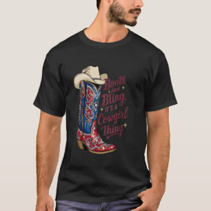 Stiefel und Bling Es ist eine Cowgirl-Sache Rodeo T-Shirt