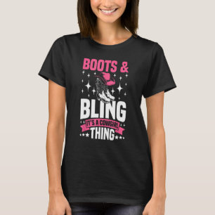 Stiefel und Bling Es ist eine Cowgirl-Sache Wester T-Shirt