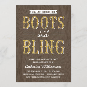Stiefel und Bling Glitzer-Look Junggeselinnen-Ab Einladung