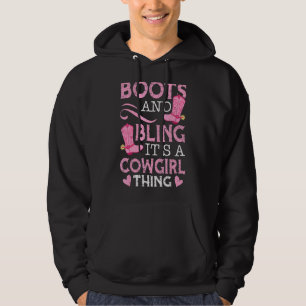 Stiefel und Bling ist ein Cowgirl, das für eine Co Hoodie