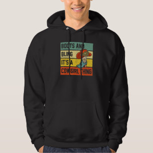 Stiefel und Bling ist ein Cowgirl, der Rodeo-Hut h Hoodie