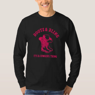 Stiefel und Bling ist ein Cowgirl, was das Leben i T-Shirt