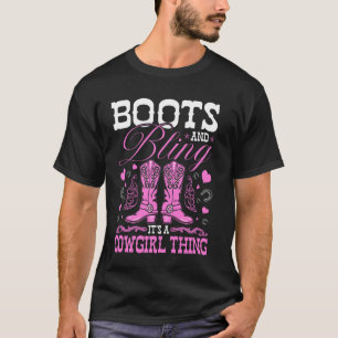 Stiefel und Bling Rodeo Western Country Cowgirl T-Shirt