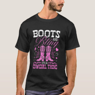 Stiefel und Bling Rodeo Western Country Cowgirl T-Shirt
