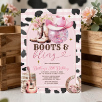 Stiefel und Bling Skin Cowgirl Western Geburtstag