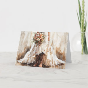 Stiefel und blühende Hochzeitszentiment für Briden Karte