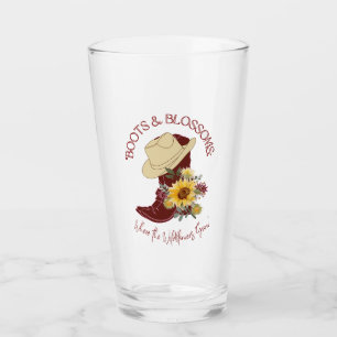 Stiefel und Blumen Schönheit- Glas