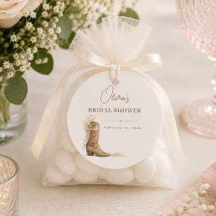 Stiefel und Brunch Florales Schleifen-Brautjungges Geschenkanhänger