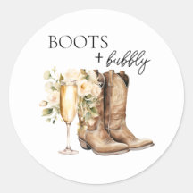 Stiefel und Bubbly-Brautparty-Sticker