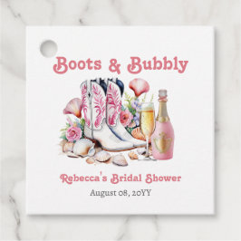 Stiefel und Bubbly Cowgirl Bridal Shower Geschenkanhänger