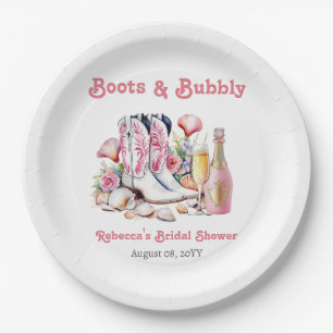 Stiefel und Bubbly Cowgirl Bridal Shower Pappteller