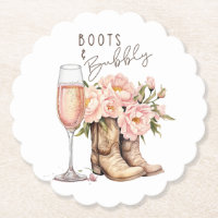 Stiefel und Bubbly Paper Untersetzer