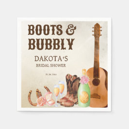 Stiefel und Bubbly Western Rodeo Cowgirl Brunch Serviette