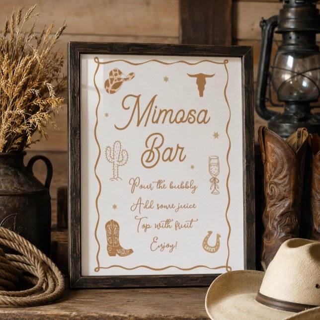 Stiefel und Bubby Brautparty Mimosa Bar Poster (Von Creator hochgeladen)