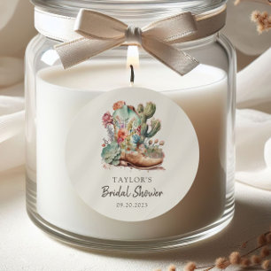 Stiefel und Bublly Western Brautparty Runder Aufkleber