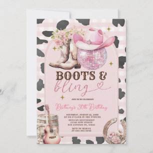 Stiefel und Glamour-Cowgirl-Western-Geburtstag Einladung