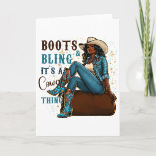Stiefel und Glamour, das ist Cowgirl-Sache Western Karte