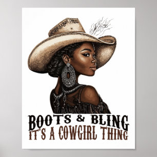 Stiefel und Glamour, es ist Cowgirl-Ding Western C Poster