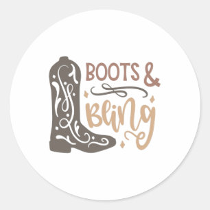 Stiefel und Glamour Runder Aufkleber