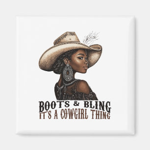 Stiefel und Glanz, es ist Cowgirl-Ding Western Cou Magnet