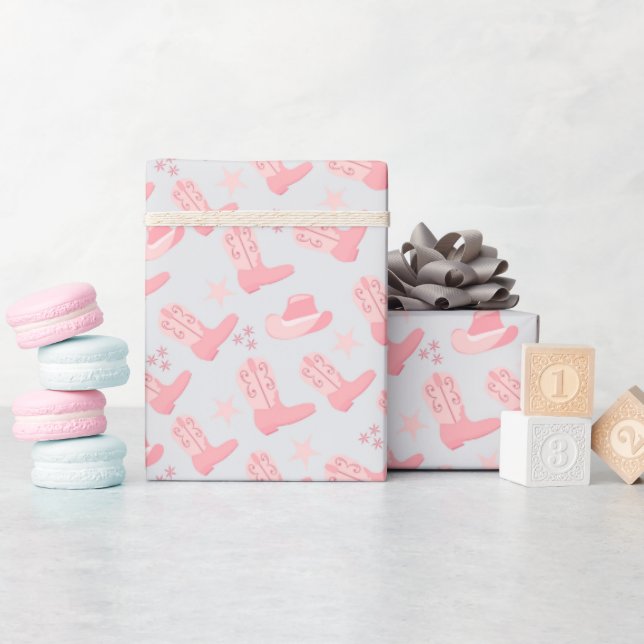 Stiefel- und Hut-Muster  Geschenkpapier (Babyparty)