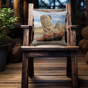 Stiefel und Sporen Western Kissen