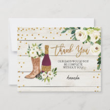 Stiefel und unglaublich rustikale Dankeschön-Karte