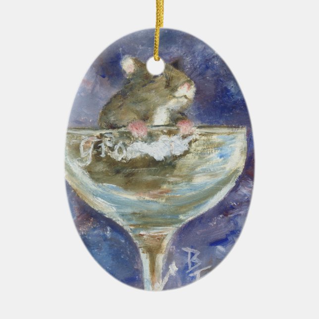 Stiefel-zwergartige Hamster-Verzierung Keramik Ornament (Vorne)