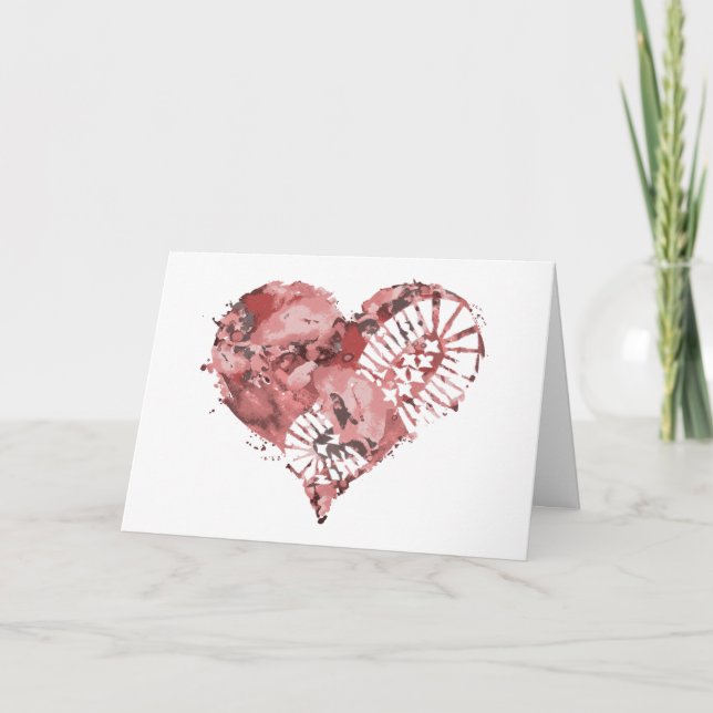 Stiefelmehlherz Feiertagskarte (Vorderseite)