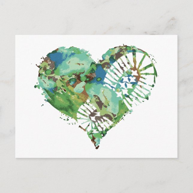 Stiefelmehlherz Feiertagspostkarte (Vorderseite)