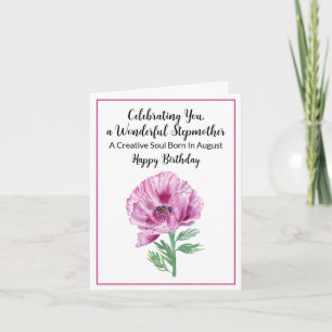 Stiefmutter Alles Gute zum August-Geburtstag Lila Karte