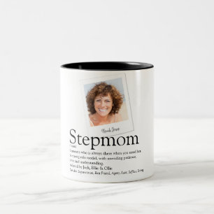Stiefmutter-Bonus-Mutter-Definitionsfoto Zweifarbige Tasse
