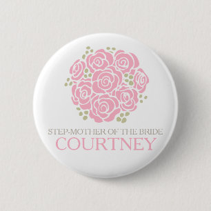 Stiefmutter des Brautrosa Posy-Hochzeits-Buttons Button