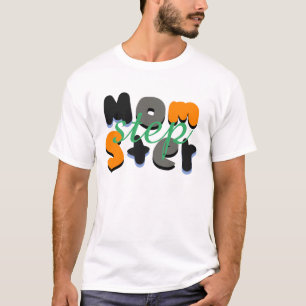 Stiefmutter-Monster-Groovy-Blasen-Lettern T-Shirt