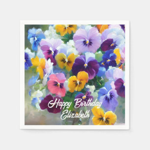 Stiefmütterchen Alles Gute zum Geburtstag Serviette