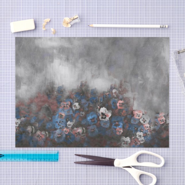 Stiefmütterchen auf 2 DBL Seidenpapier (Handwerk)