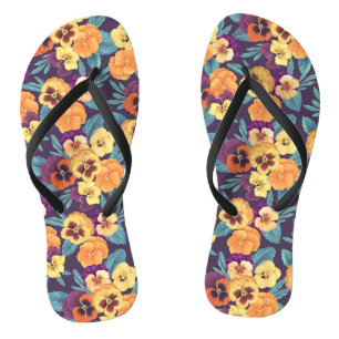 Stiefmütterchen auf pflaumen violett flip flops