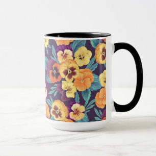 Stiefmütterchen auf Pflaumenviolett Tasse