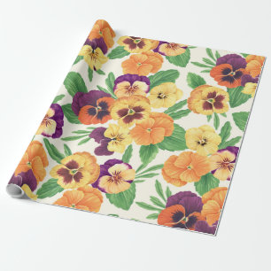 Stiefmütterchen auf weißlich geschenkpapier