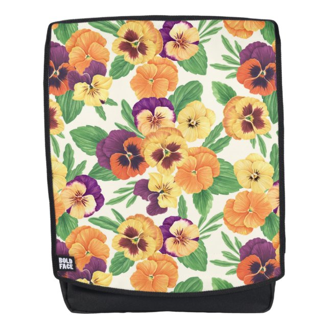 Stiefmütterchen auf weißlich rucksack (Vorderseite)