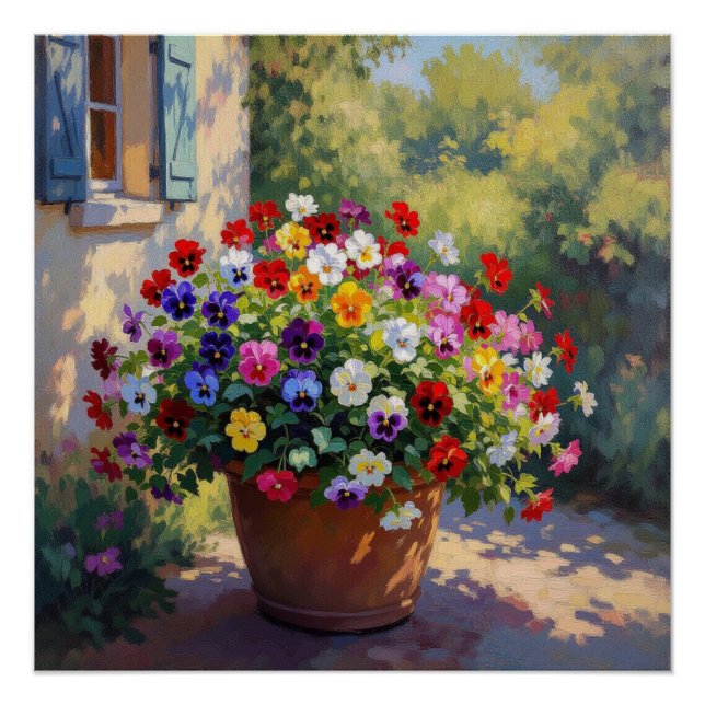 Stiefmütterchen-Blume Poster (Vorderseite)