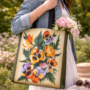 Stiefmütterchen-Blumengeschenk für sie im rustikal