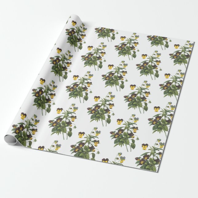 Stiefmütterchen-Blumenmuster Geschenkpapier (Ungerollt)