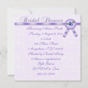 Stiefmütterchen Bridal Dusche Einladung