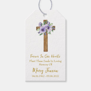 Stiefmütterchen-Cross-Gedenk-Funeral-Samenpackung Geschenkanhänger