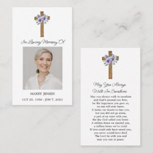 Stiefmütterchen-Cross-Gedenkfoto-Trauerkarte Visitenkarte