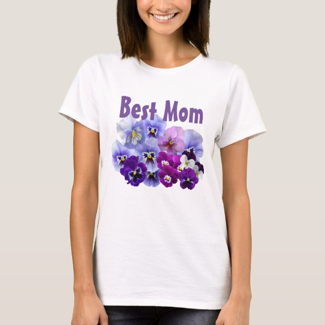 Stiefmütterchen Floral Beste Mutter  T-Shirt (Vorderseite)
